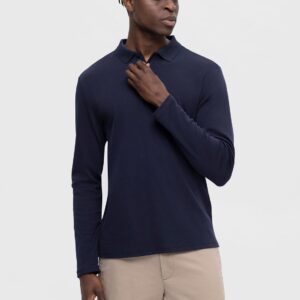 بلوز آستین بلند اورجینال سلکتد Selected SLHSLIM-TOULOUSE LS POLO NOOS 16090424